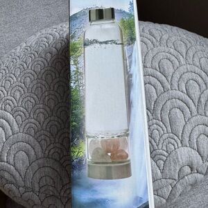 Crystal Infused Glass Water Bottle with Silver Cap